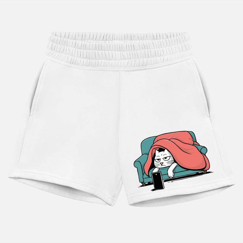 Bored Cat on Couch With Smart Phone