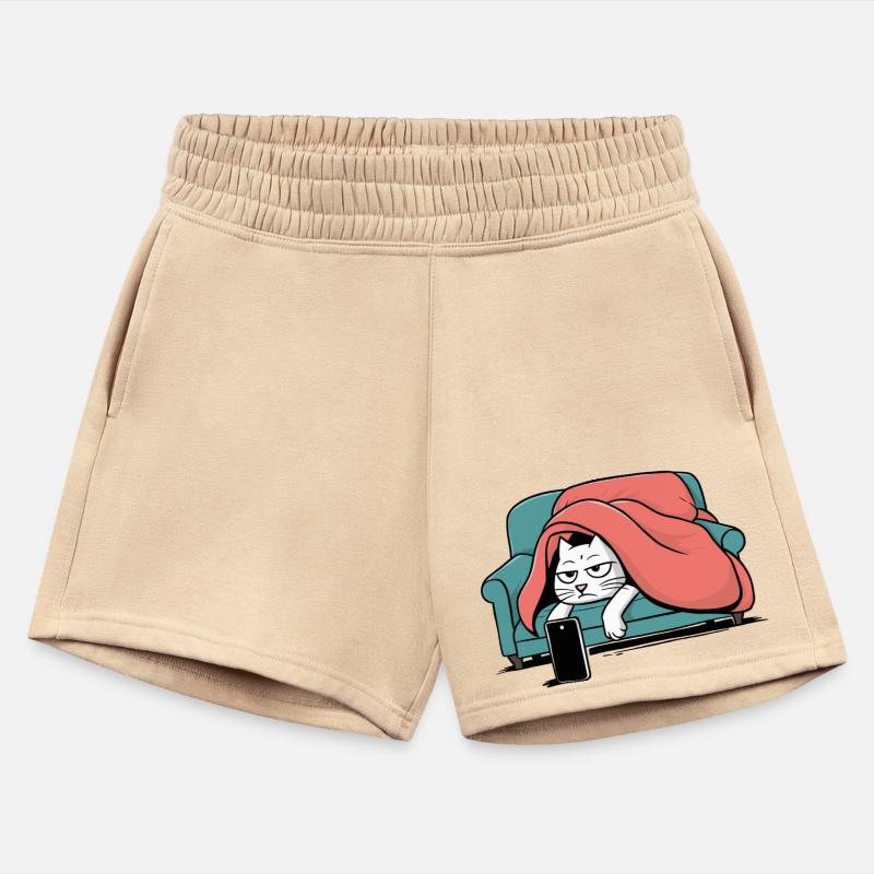 Bored Cat on Couch With Smart Phone