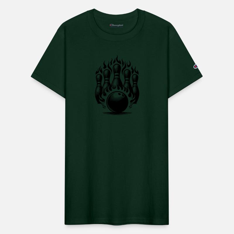 Bowling Ball And Bowling Pins On Fire