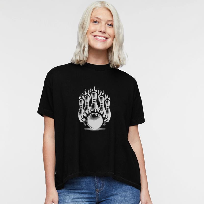 Bowling Ball And Bowling Pins On Fire