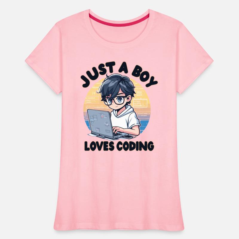 boy working with laptop, just a boy loves coding