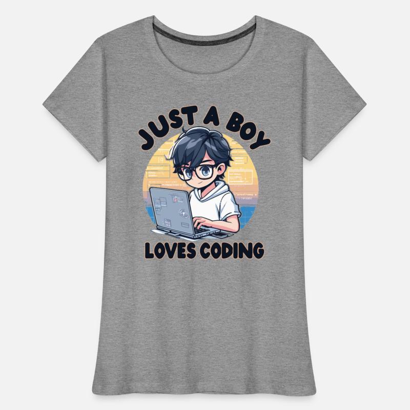 boy working with laptop, just a boy loves coding