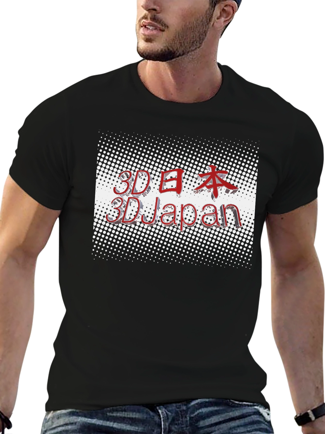3D Japan Black T-Shirt