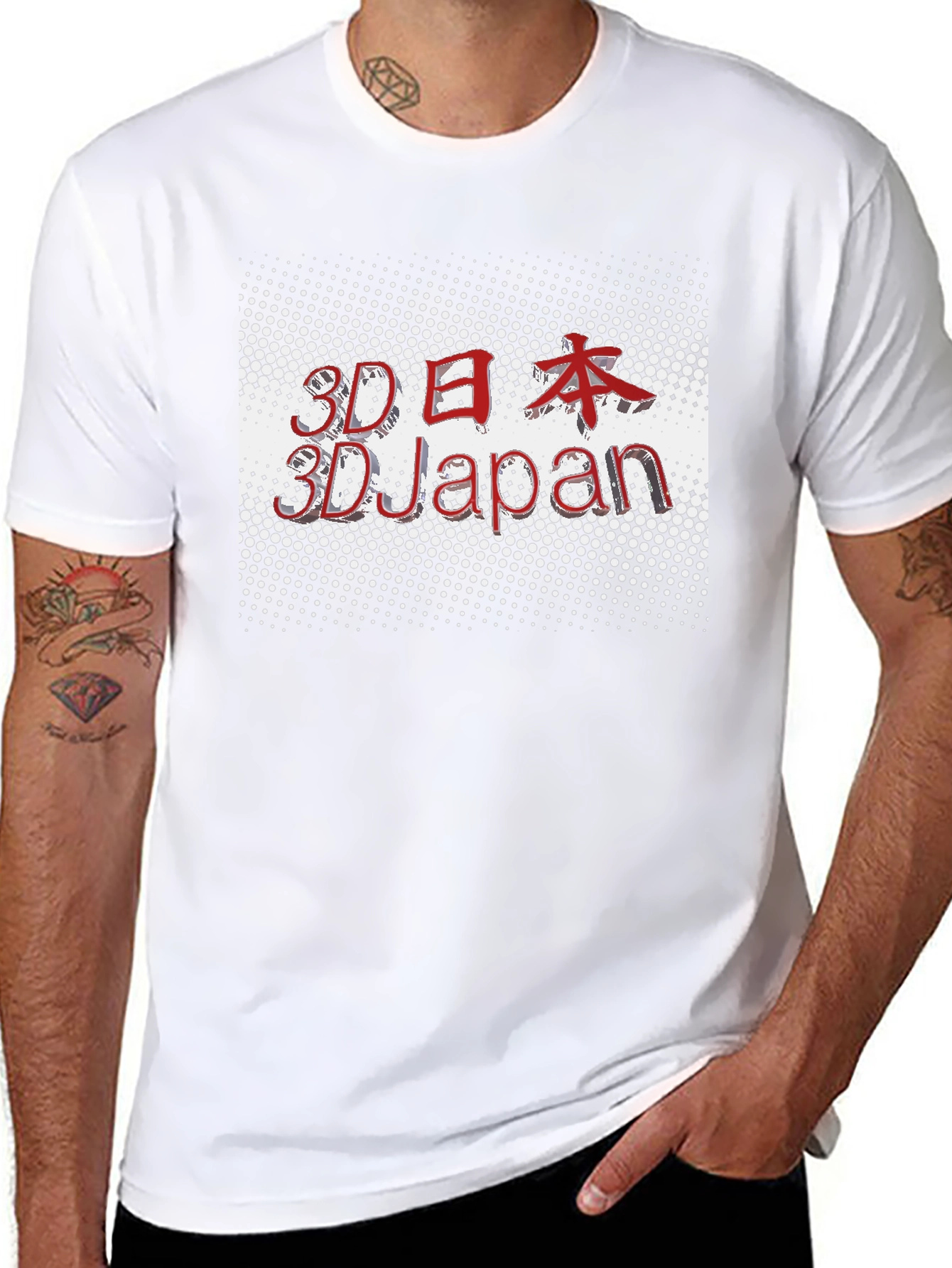 3D Japan Black T-Shirt