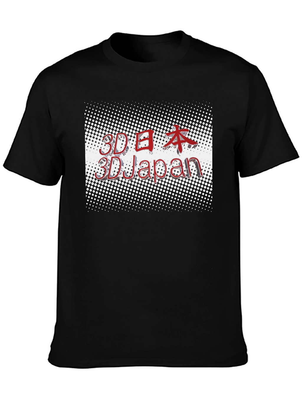 3D Japan Black T-Shirt