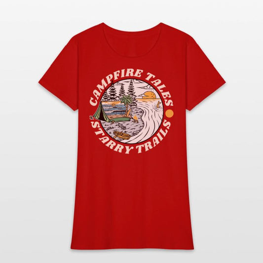 Campfire Tales Starry Trails Retro Camping T-shirt