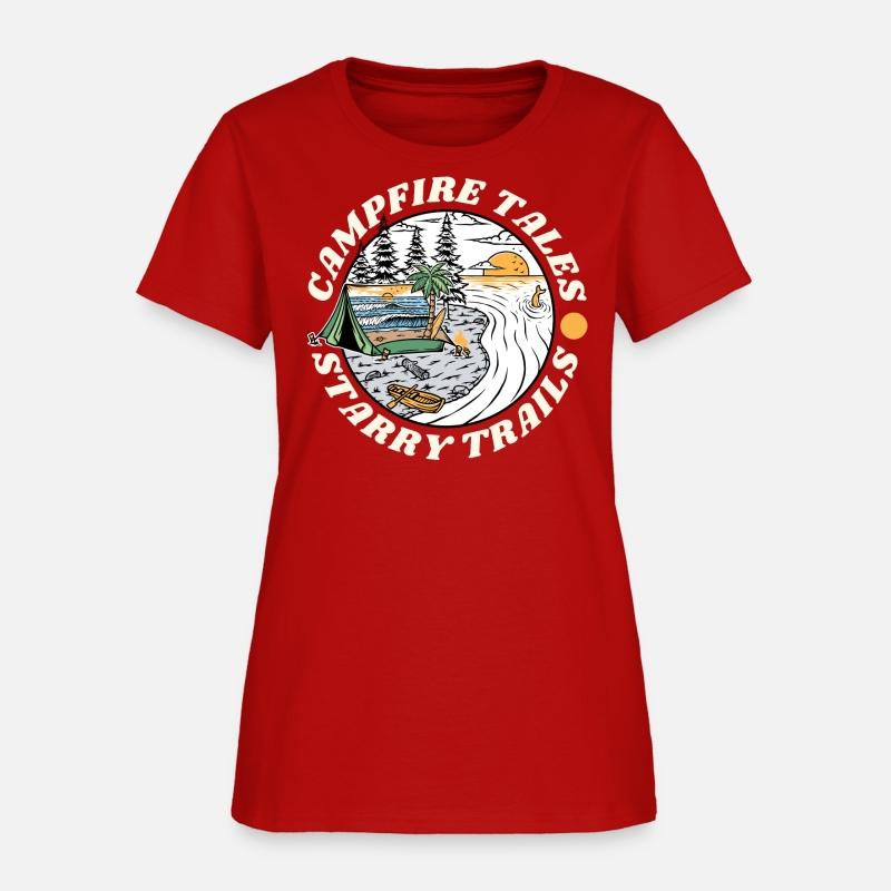 Campfire Tales Starry Trails Retro Camping T-shirt