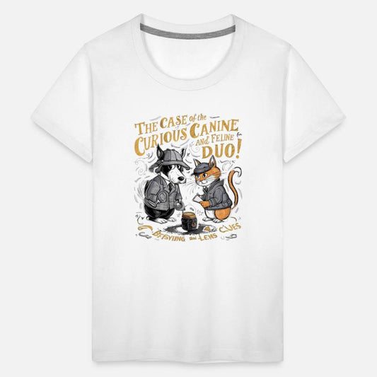 cat and dog detective case kids SHIRT gift