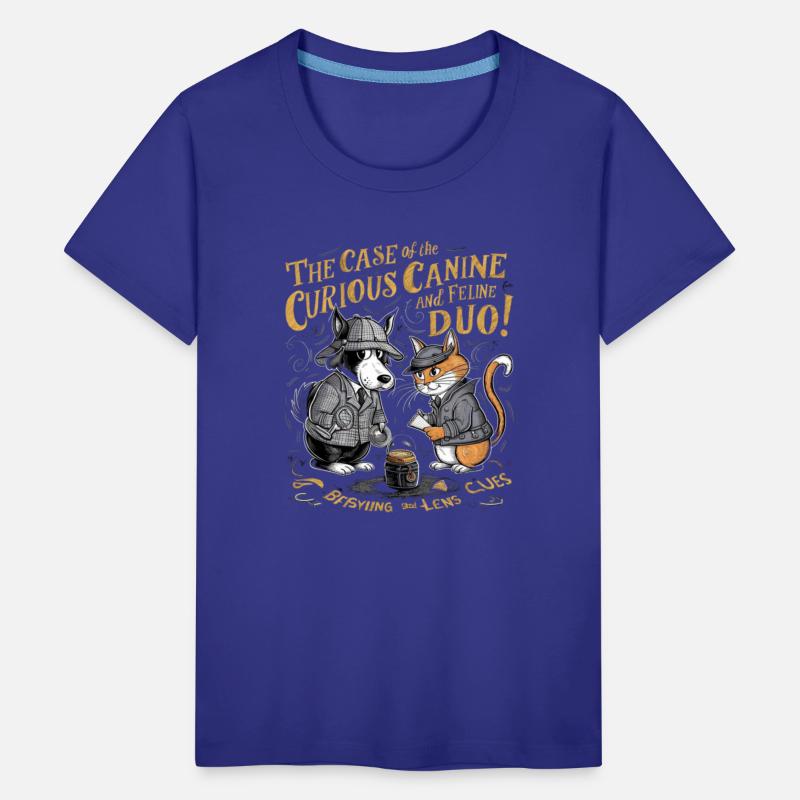 cat and dog detective case kids SHIRT gift