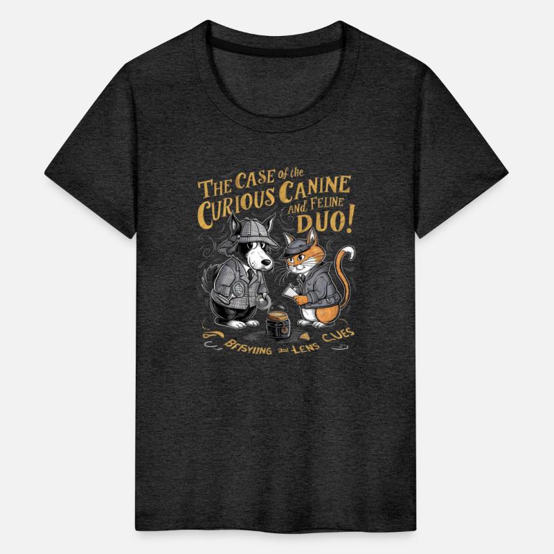 cat and dog detective case kids SHIRT gift