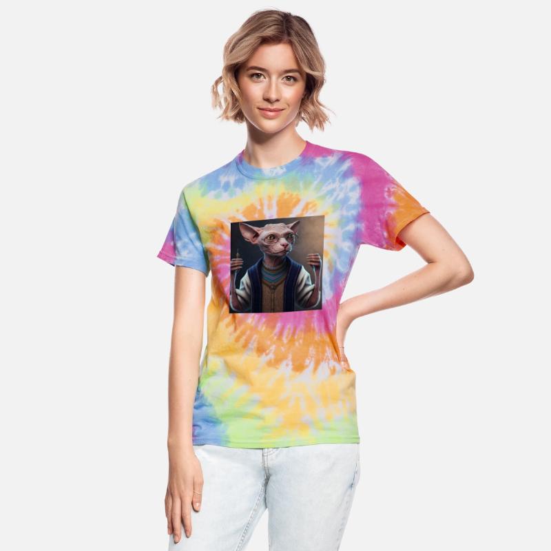 Cat sphynx cat wearing glasses and a sweater