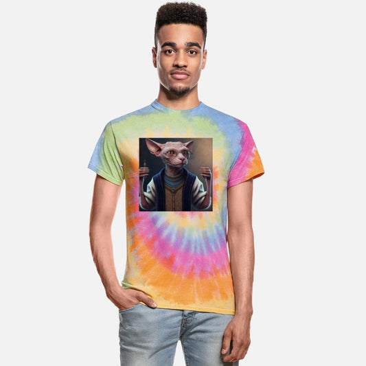 Cat sphynx cat wearing glasses and a sweater