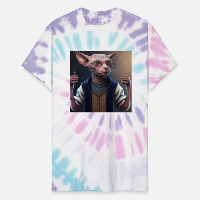 Cat sphynx cat wearing glasses and a sweater