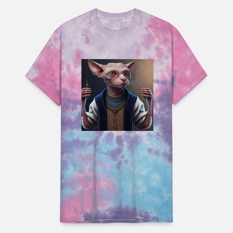 Cat sphynx cat wearing glasses and a sweater