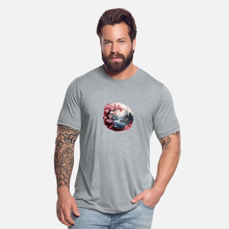 Cherry Blossom Japanese Mountain River Scenery