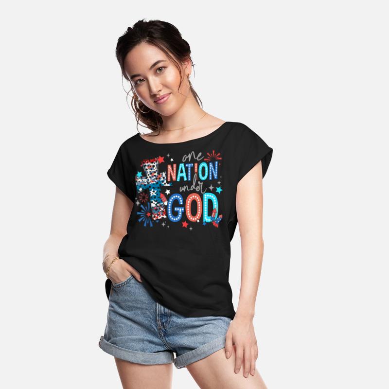 Christian Cross 4th Of July One Nation Under God