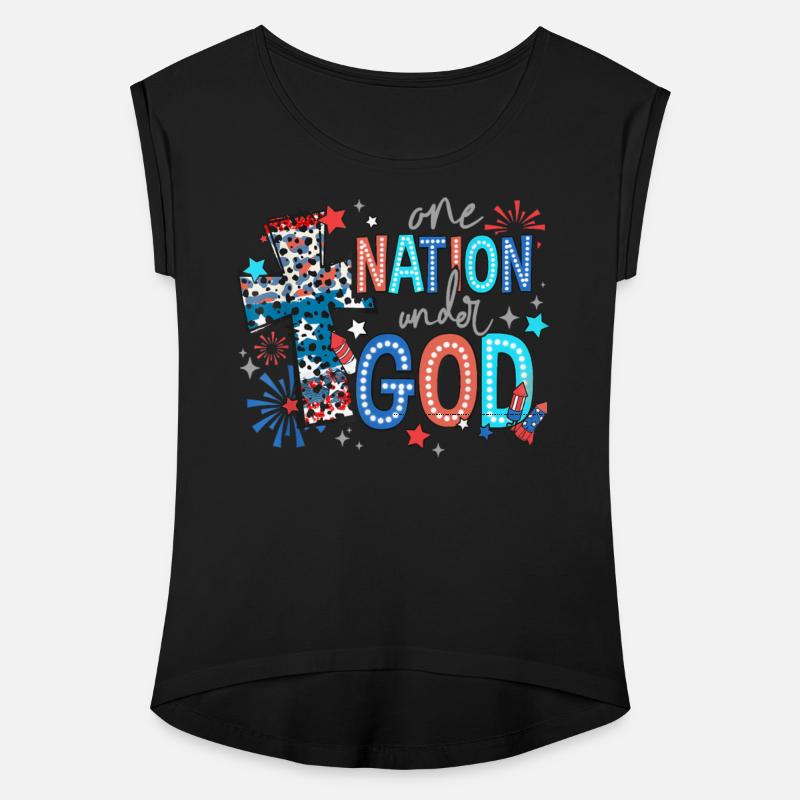 Christian Cross 4th Of July One Nation Under God