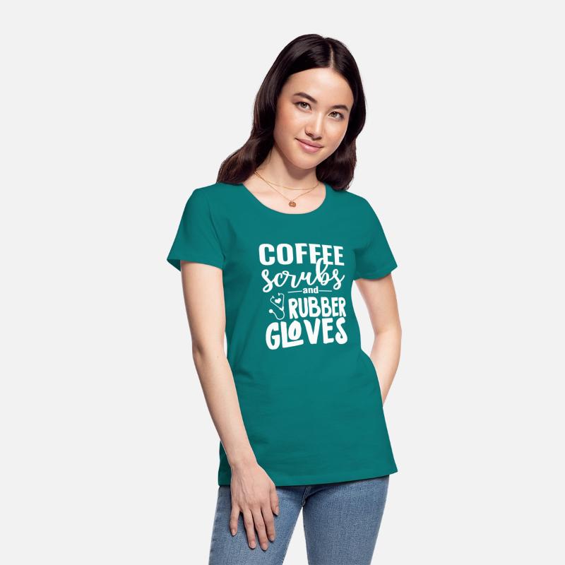 Coffee Scrubs And Rubber Gloves For Nurses Cna