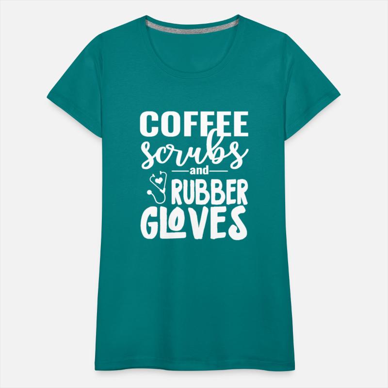 Coffee Scrubs And Rubber Gloves For Nurses Cna