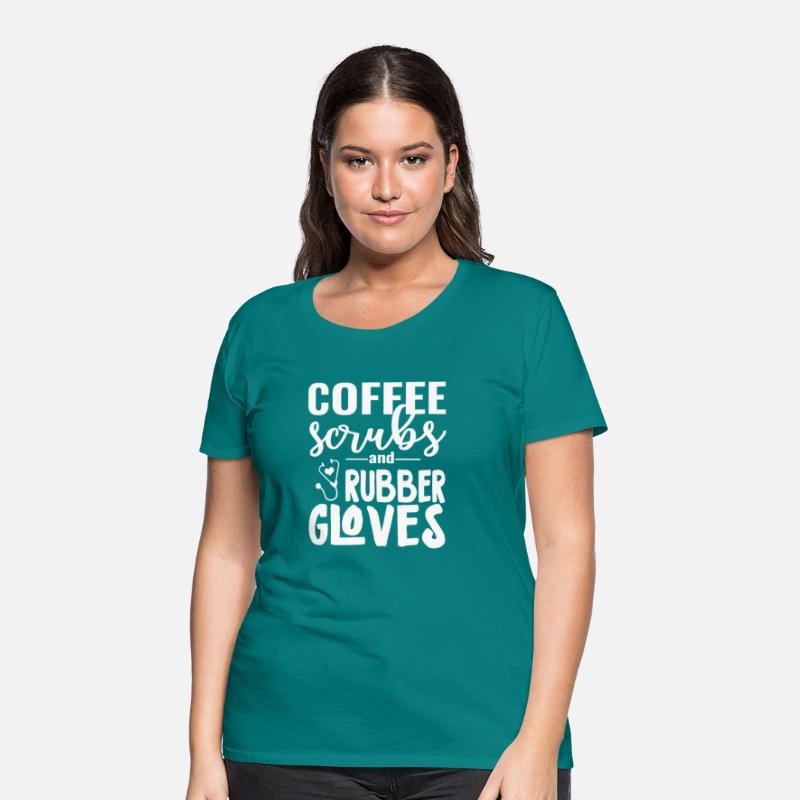 Coffee Scrubs And Rubber Gloves For Nurses Cna