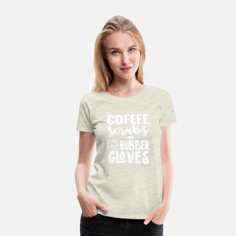 Coffee Scrubs And Rubber Gloves For Nurses Cna