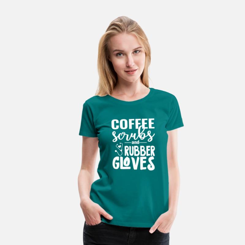 Coffee Scrubs And Rubber Gloves For Nurses Cna
