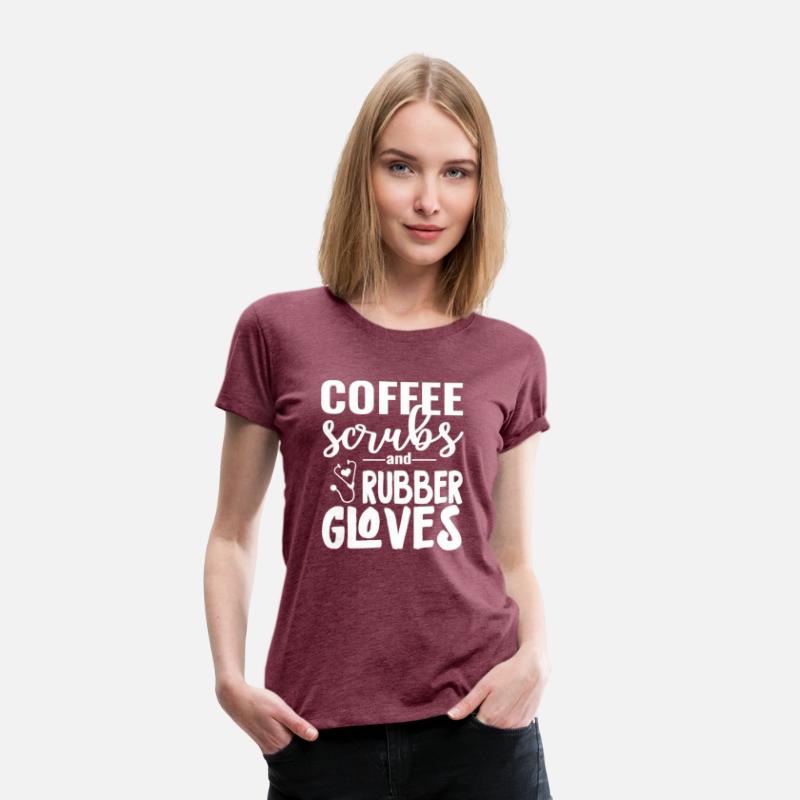 Coffee Scrubs And Rubber Gloves For Nurses Cna