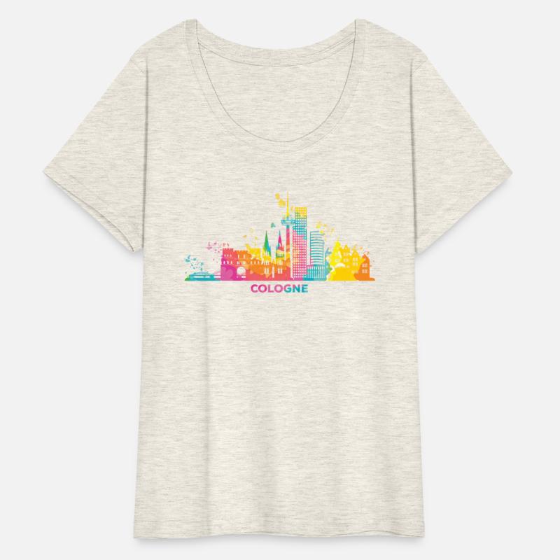 Cologne skyline colorful cityscape