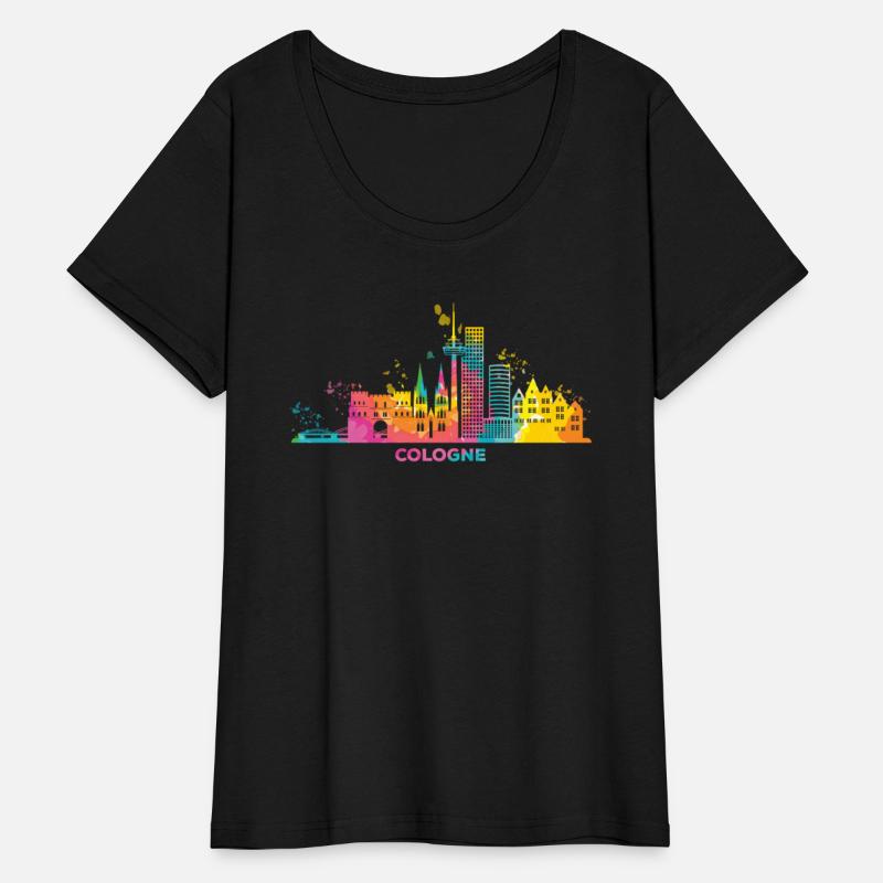 Cologne skyline colorful cityscape