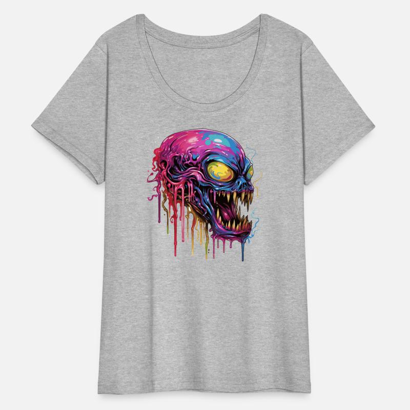 Colorful alien skull