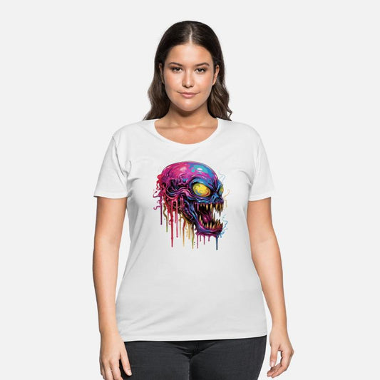 Colorful alien skull