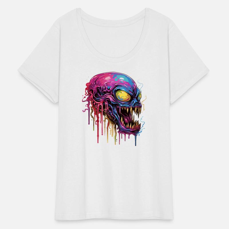 Colorful alien skull