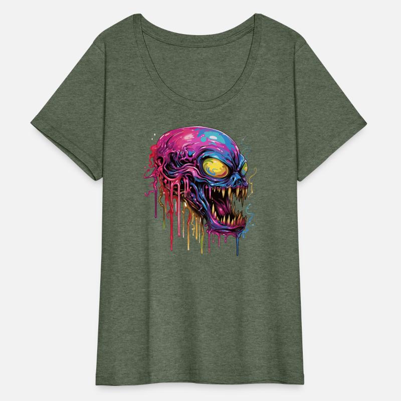Colorful alien skull