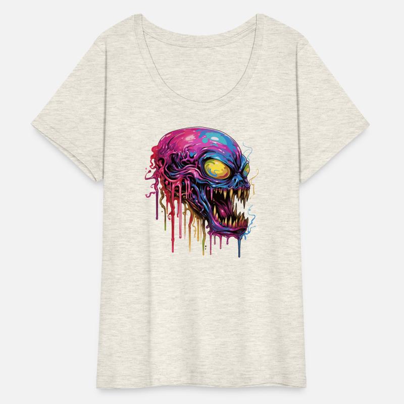 Colorful alien skull