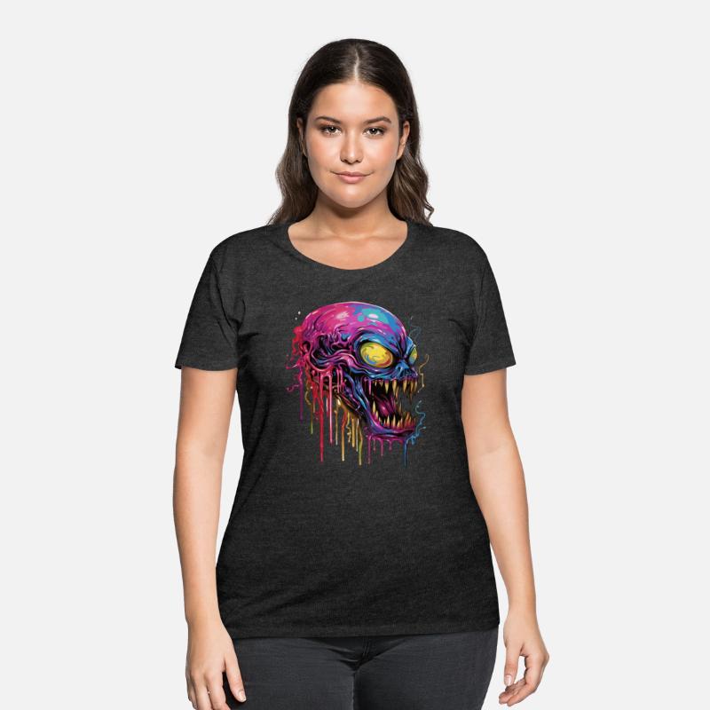 Colorful alien skull