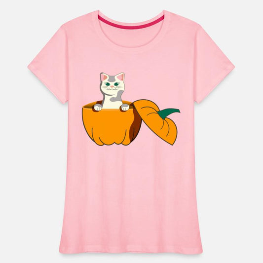 Cute cat inside Halloween pumpkin jack o lantern