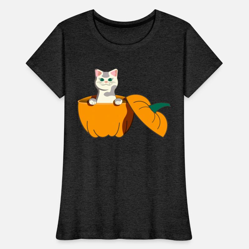 Cute cat inside Halloween pumpkin jack o lantern