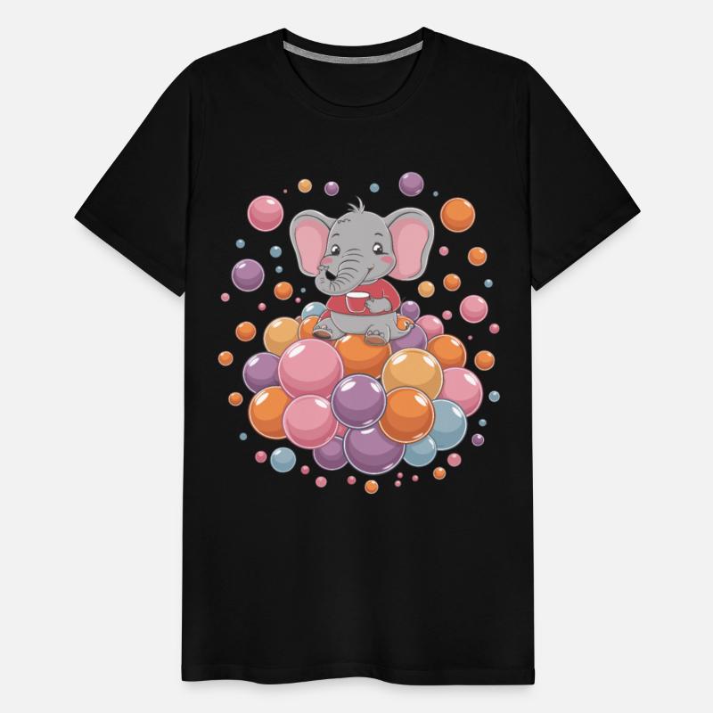 Cute Elephant with Colorful Bubbles for a Kid