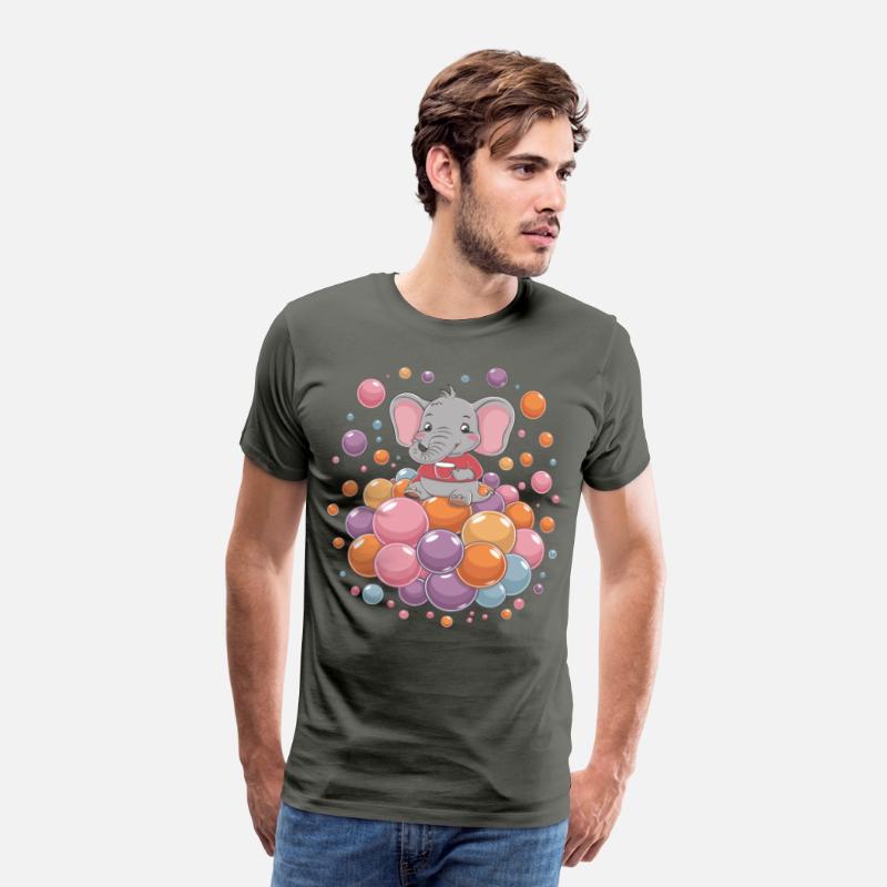 Cute Elephant with Colorful Bubbles for a Kid
