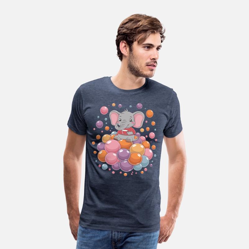 Cute Elephant with Colorful Bubbles for a Kid