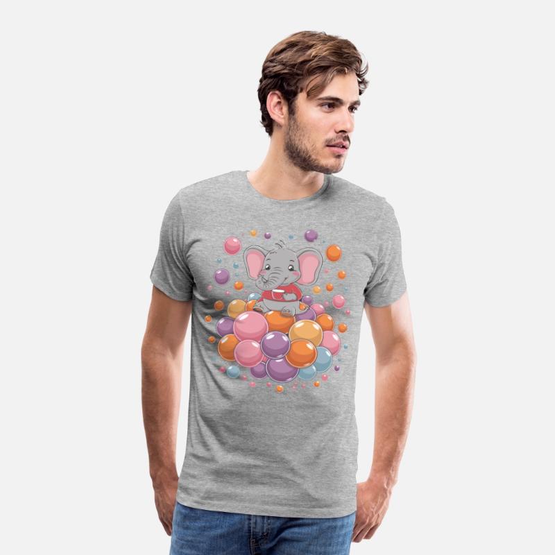 Cute Elephant with Colorful Bubbles for a Kid