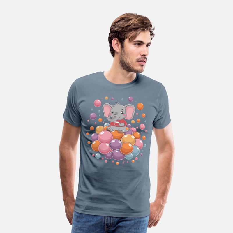 Cute Elephant with Colorful Bubbles for a Kid