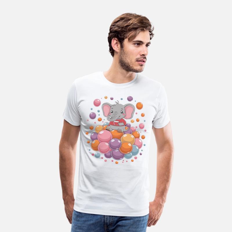 Cute Elephant with Colorful Bubbles for a Kid