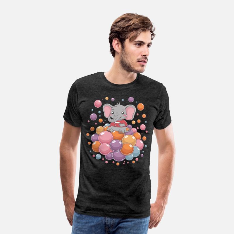 Cute Elephant with Colorful Bubbles for a Kid