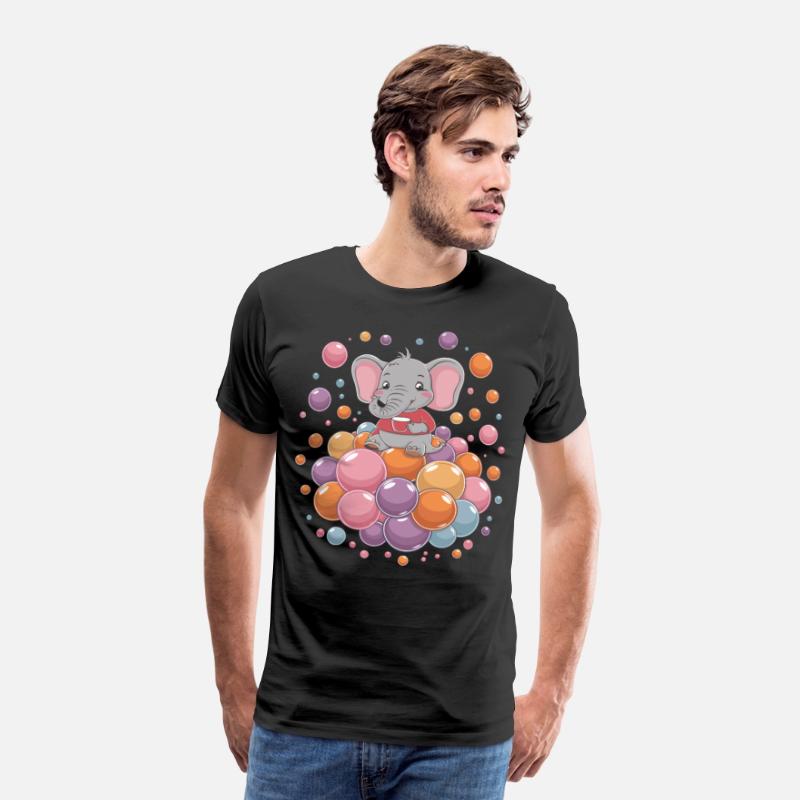 Cute Elephant with Colorful Bubbles for a Kid