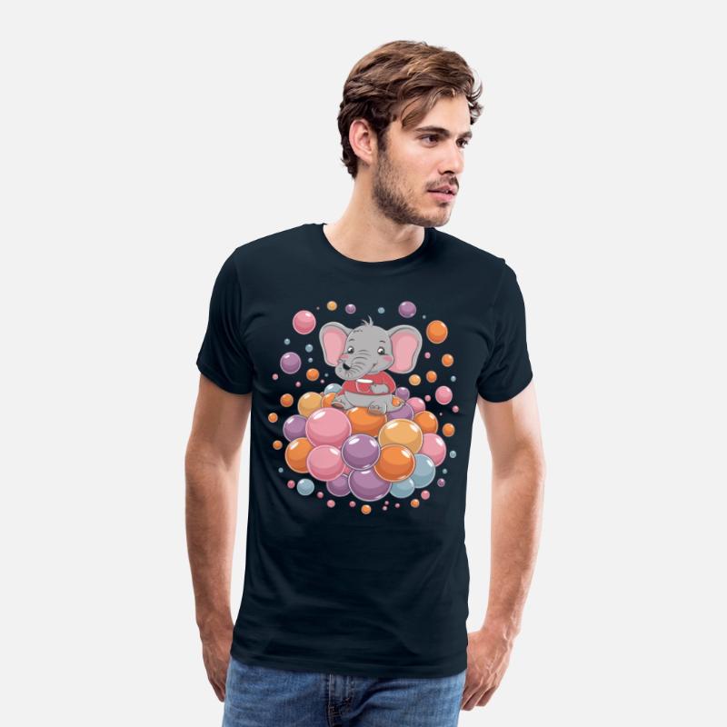 Cute Elephant with Colorful Bubbles for a Kid