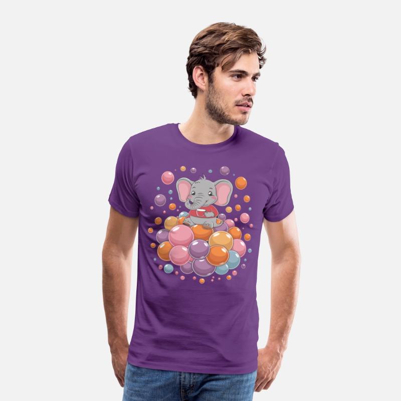 Cute Elephant with Colorful Bubbles for a Kid