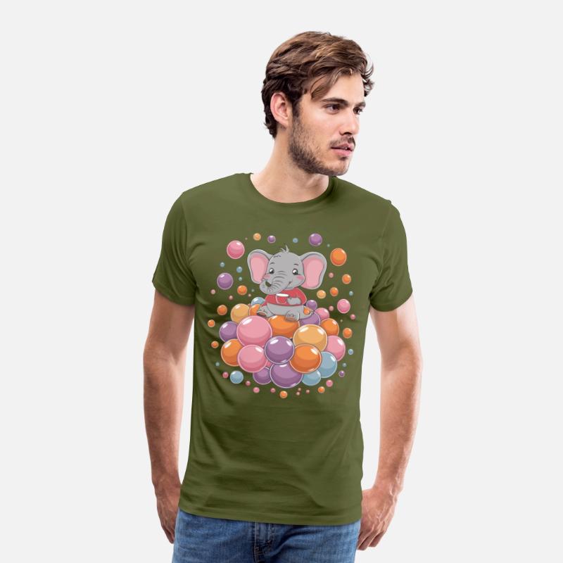 Cute Elephant with Colorful Bubbles for a Kid