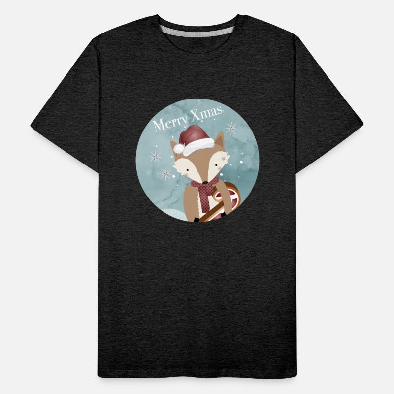 cute fox for Christmas with Santa hat