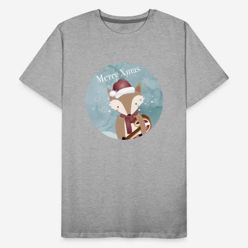 cute fox for Christmas with Santa hat